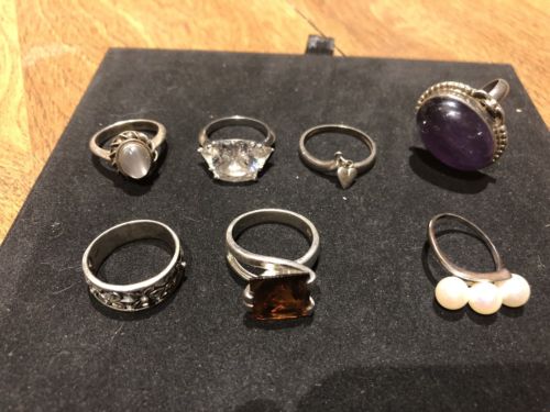 LOT OF 7 VINTAGE STERLING SILVER RINGS