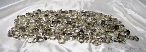 Collection of .925 Sterling Silver RINGS 1000 DWT = 1555.17 Grams LOOK 12437