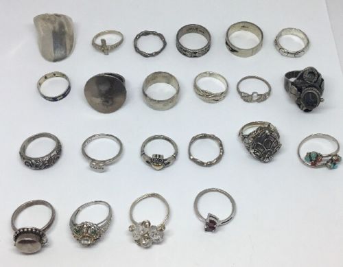 Sterling Silver 925 Men’s/Women’s Rings Lot of 22 Vintage & Others