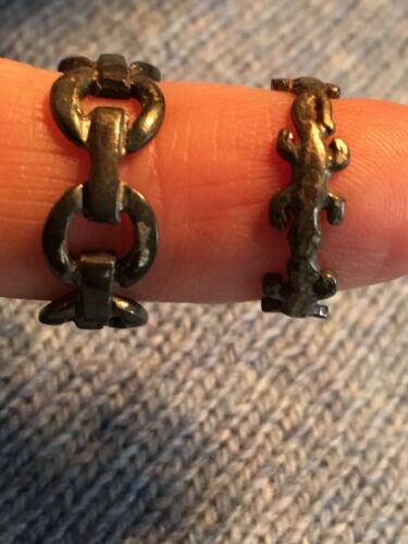 silver rings childrens silver rings lot of 2 one chain design one gecko design