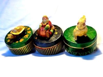 LOT OF3  MONGOLIAN BOXES WHEAT STRAW HAND MADE  LARGE