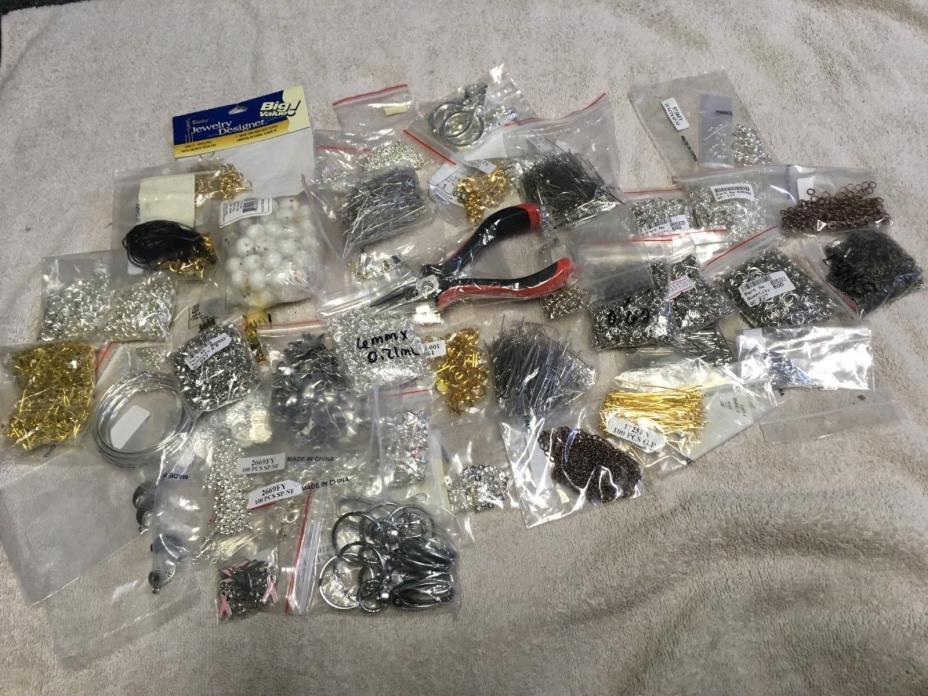 Lot of jewelry making supplies findings, jump rings