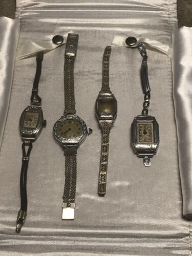 Lot Of Vintage New Deco Watch Cases And Watch Parts