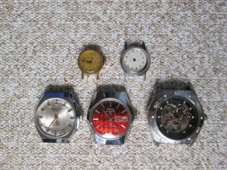 Lot Of Wristwatch Movements Armitron Aseikon Bolivia Timex Read Description