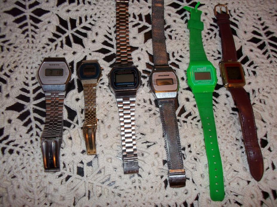 Six Vintage Digital Watches
