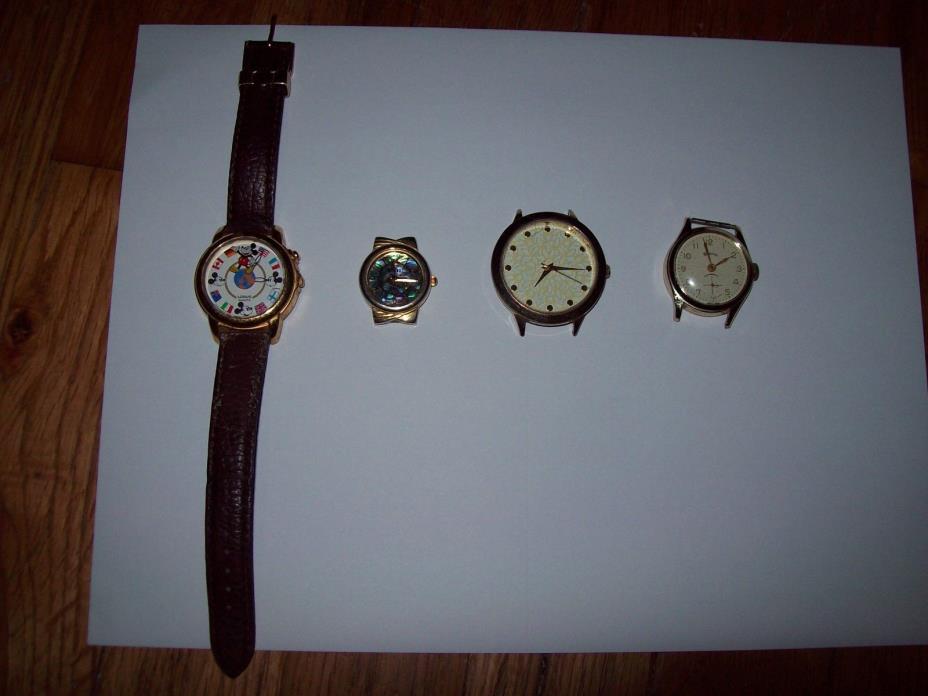 4 WATCHES INCLUDING RARE LORUS MICKEY MOUSE FLAG,GITANO,GENOVA ,ACCUTIME