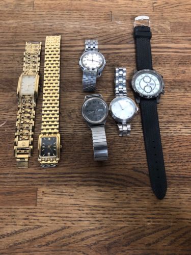 Lot Of Mens Wrist Watches 6 Total Elgin Waltham Timex Armitron