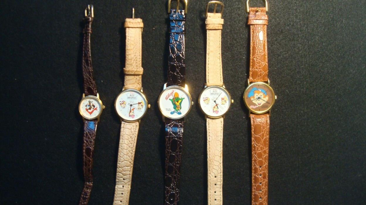 Lot (5) KELLOGG'S CEREAL WRIST WATCHES - Vintage Advertising - Tony the Tiger