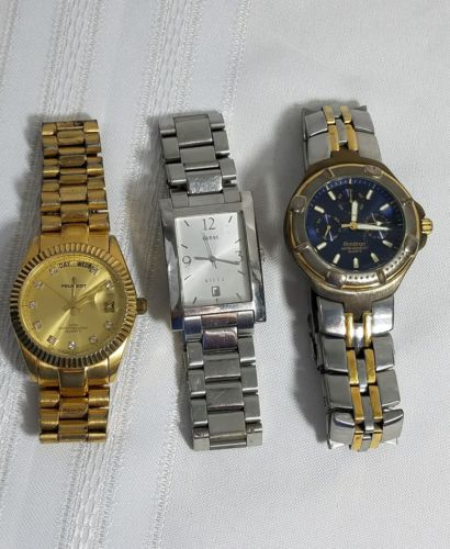 Watches Mens Peugeot Guess Armitron  Lot of 3