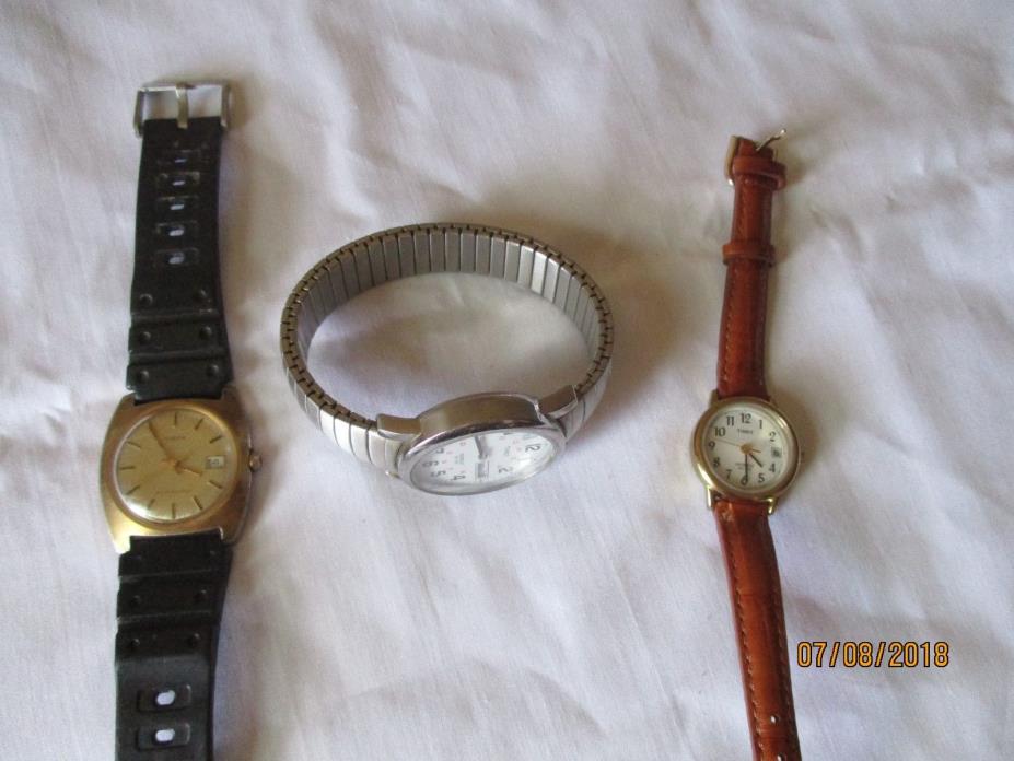 Timex watch lot 2 men 1 ladies FOR PARTS / REPAIR / NOT WORKING.