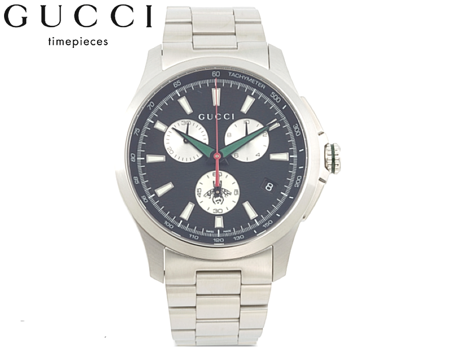 GUCCI Men's Swiss Made G Timeless Bracelet Wrist Watch Fashion Quartz Stainless