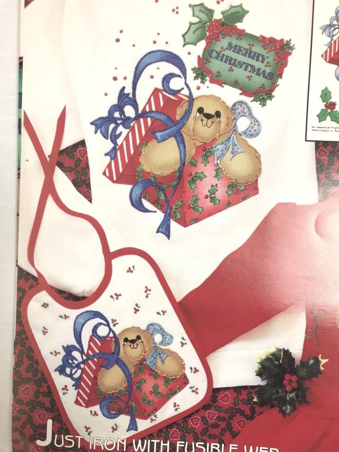 Daisy Kingdom No Sew Applique,Christmas Bear Cut Outs,Vintage 1980's Fabric