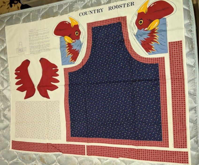 Country Rooster Cotton Apron Pattern Fabric