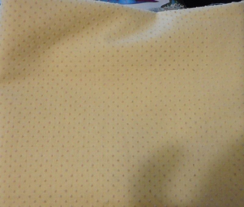 Vintage Fabric Yellow Swiss Dot or Dotted Swiss Cotton Yellow and White Flocked