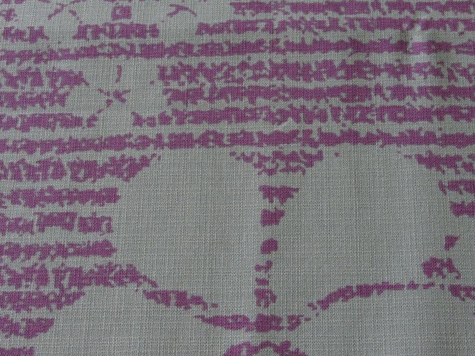 VTG Barkcloth Broken Line Petal Print Fabric 2 yds 44