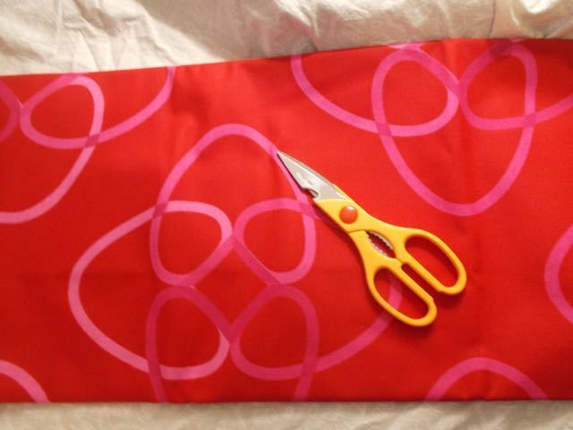 Ikea Cotton Fabric Red Pink Swirl Out of Print 3yd+ 60 wide Tablecloth Hemmed