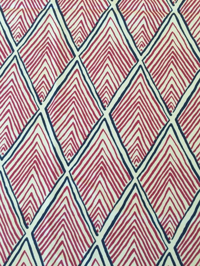 3 Yards Robert Allen Rhombi Forms Fabric Fuchsia, Tribal geometric chevron lines