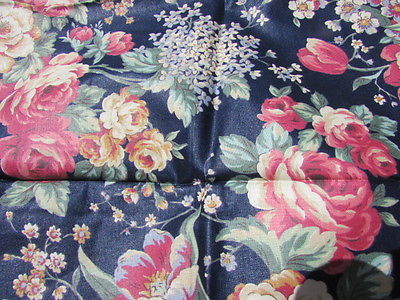 Fabric Floral on Navy Blue Cotton 36