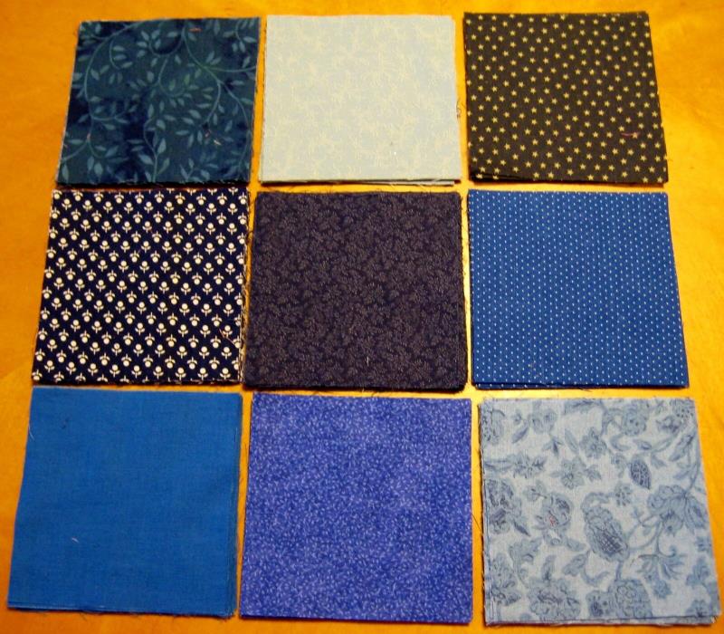 90 Blue tone prints rotary cut charm pack 4