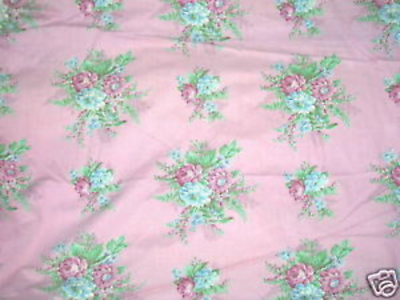 Vintage 1930s French Floral Curtain Fabric Rose Barkcloth Era Cotton Fabric 36w