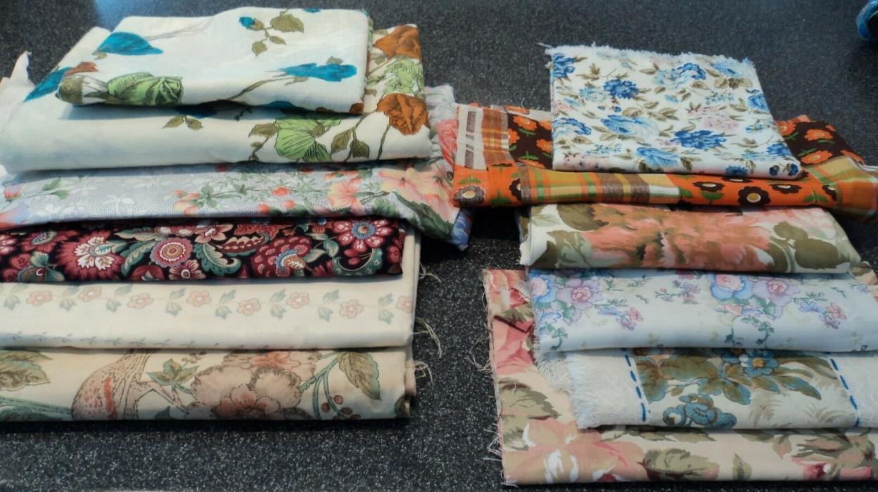 Vintage  Fabric  Quilt  Flower  Pattern  12 p