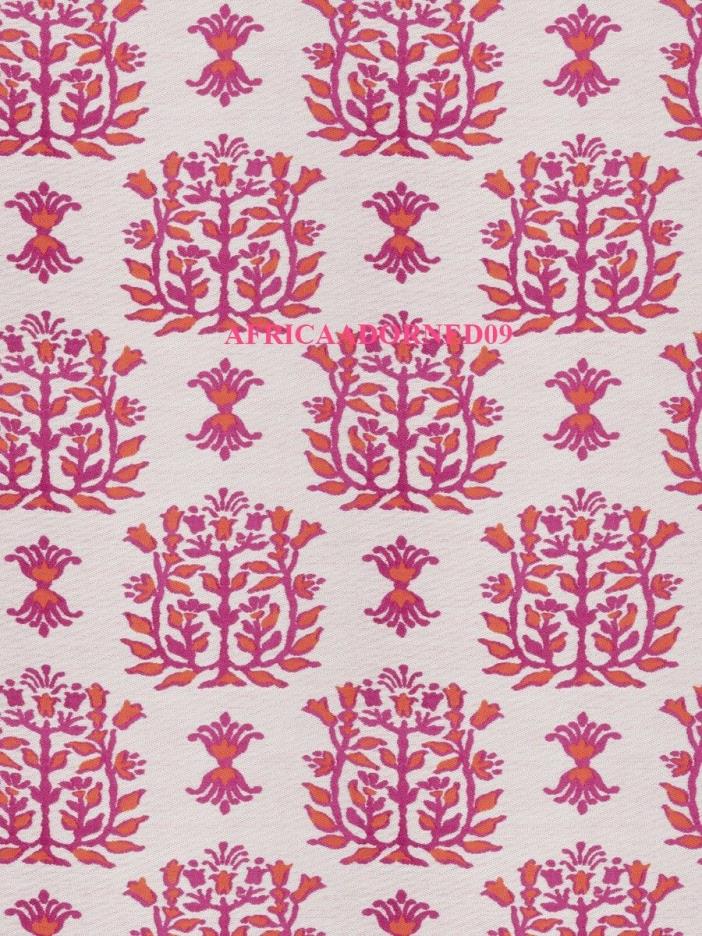 -Q12Q EXOTIC & ETHNIC PINK /ORANGE WOVEN UPHOLSTERY FABRIC-BTY