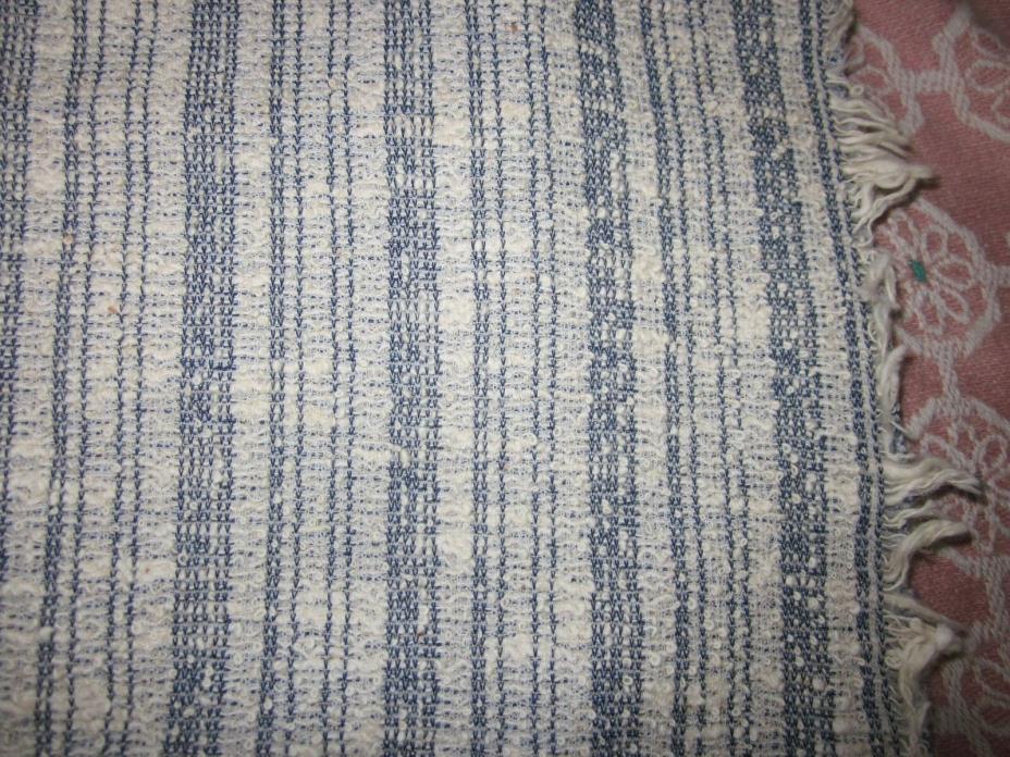 2 yards vintage blue white stripe knit sewing craft apparel fabric 62