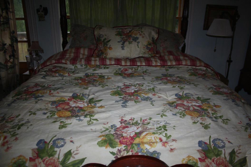 Ralph Lauren polo CHAPS HOME BRITTANY FLORAL QUEEN comforter  w pillow sham