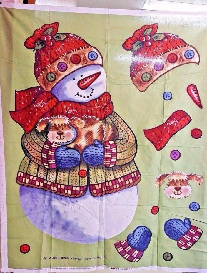 FABRIC- DEBRA JORDAN BRYAN/SPRINGS GLOBAL SNOWMAN & DOG PANEL CRAFT MATERIAL