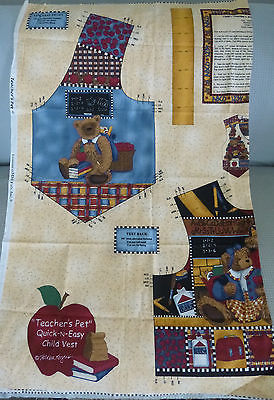 Fabric Pre-Printed Pattern Cotton Teacher's Pet Child S-XL Vest Teresa Kogur