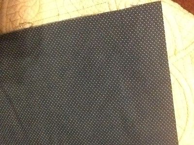 VINTAGE 100% COTTON FABRIC 2 YARDS DEEP BLUE WITH WHITE PINDOTS