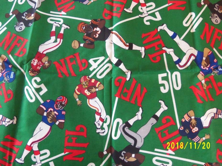 Vintage Team NFL Green Fabric Quilting Sewing Crafting 60 x 37