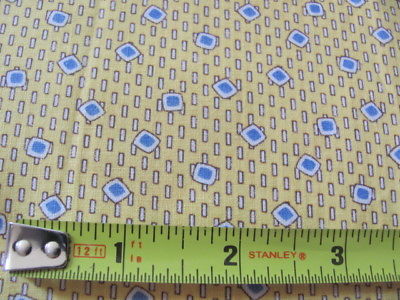 Vintage quilting weight cotton tiny design yellow and blue