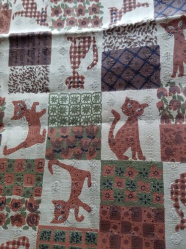 vtg 60's Fabric Cats 44