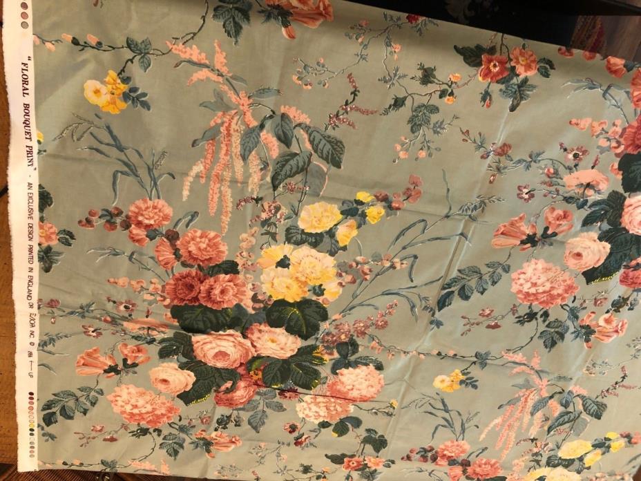 80's Vintage Polished Cotton Chintz Floral Fabric