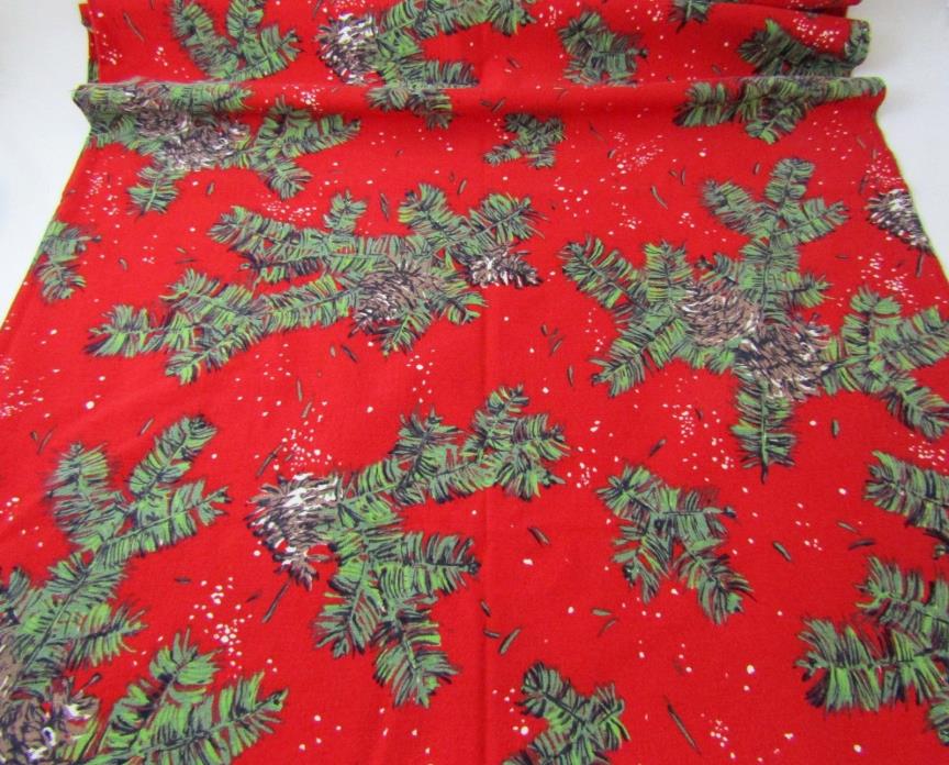 Vintage Indian Head Fabric Inc Christmas Pine Cones Decor Cotton Canvas 2+YDS