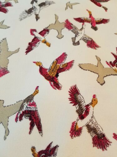 vintage Fabric 2  yards 100 % cotton  birds flying wildlife #Z