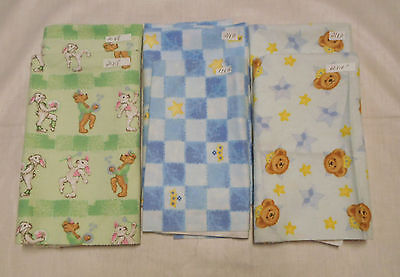 Fabric Remnants Quilting Crafting Brushed Cotton Prints Children Patterns 6 Pcs