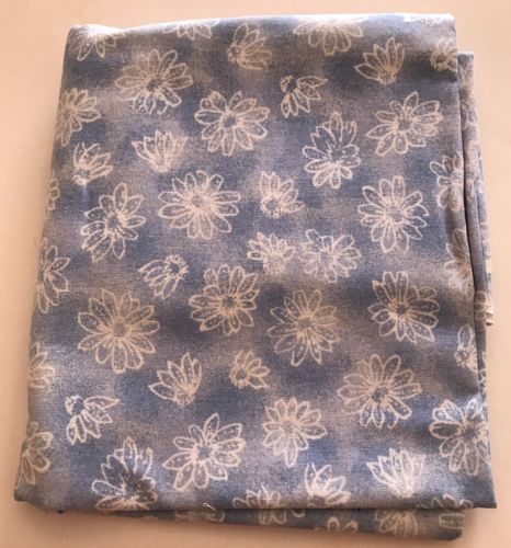 Cotton Fabric Blue Floral 1 3/4 Yds Sewing Quilting Crafts