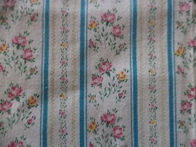 Vintage 1960s-1950 floral stripe mattress ticking fabric old stock unused