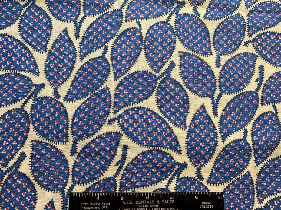 Vintage Cotton Feedsack Fabric 30s40s CUTE Lil Posies on Leaves  EXC