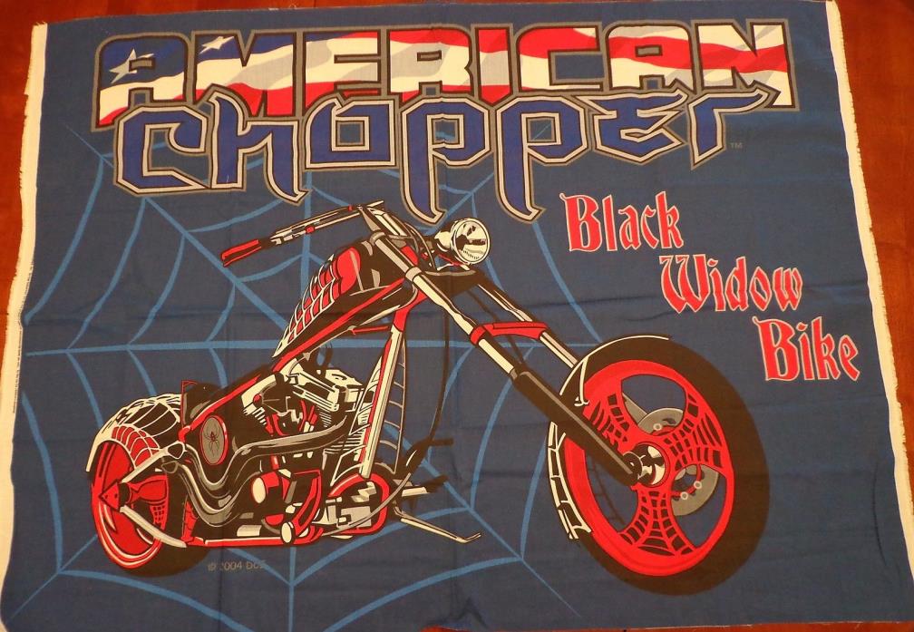 American Chopper Black Widow Bike Fabric Panel Flag or Wall Hanging Fabric 2004