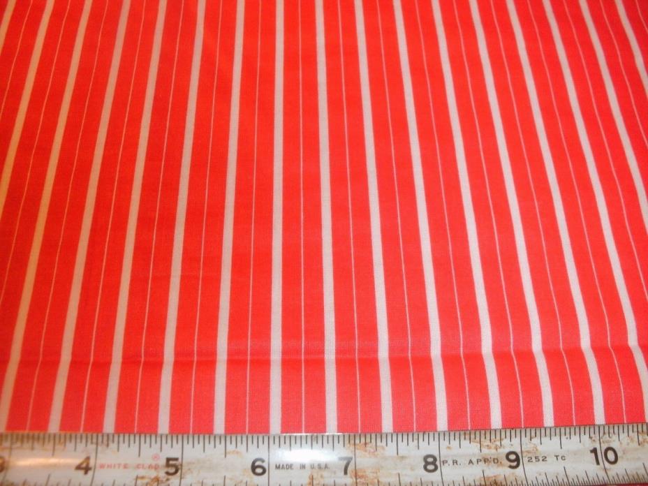 1/2 Yd Red White Fabric Christmas Patriotic Double Stripe
