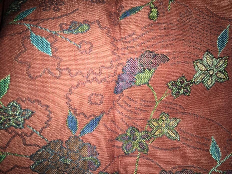 Vintage Waverly upholstery fabric,tapestry, 55x2yds #12,Burnt orange, blue flora