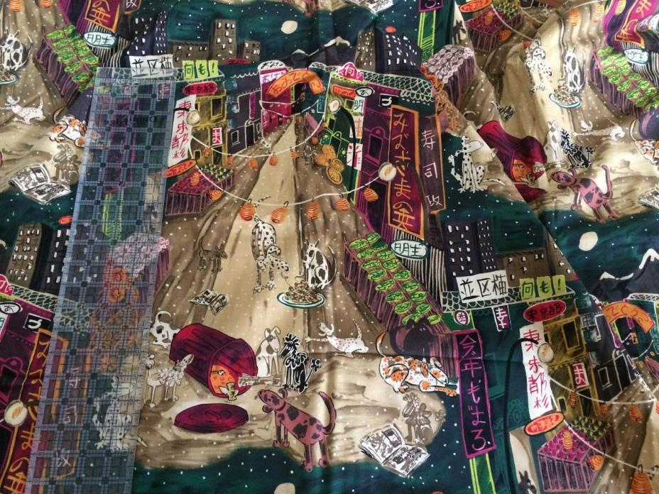 Phillip de Leon Alexander Henry 1994 rare Bow Wow Chow Mein quilt fabric 2 yards