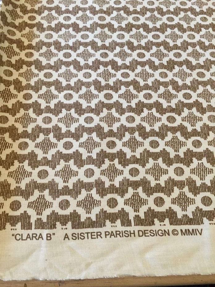 1 3/4+ yd Sister Parish Clara B Chocolate Linen Fabric SPL-3000-20