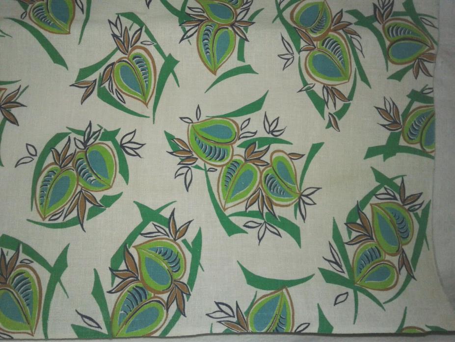 vintage ANTIQUE 30s 40s OOAK abstract LEAVES cotton broadcloth quilting FQs