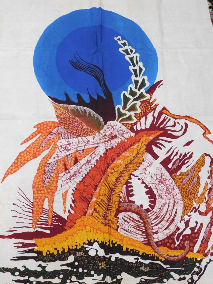 VTG 1979 Hand Dyed Cotton Batik Panel Signed 37