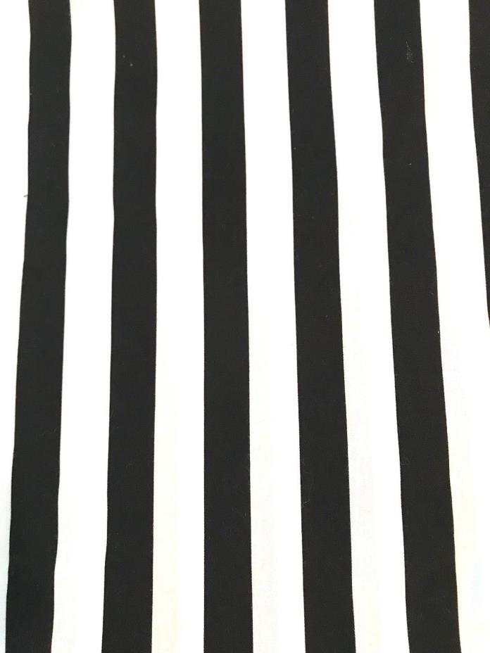 Black and White Stripe Fabric,Cotton, 3/4
