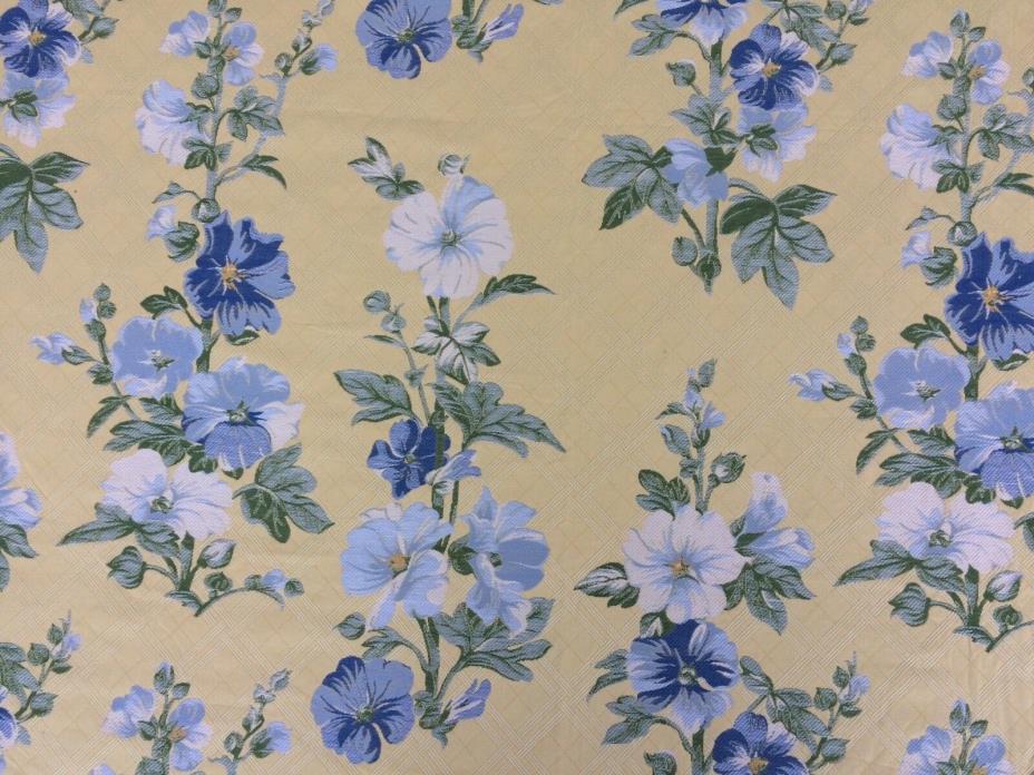 LEE JOFA Floral Bouquet yellow blue green cotton woven embroidered 1+ yards new